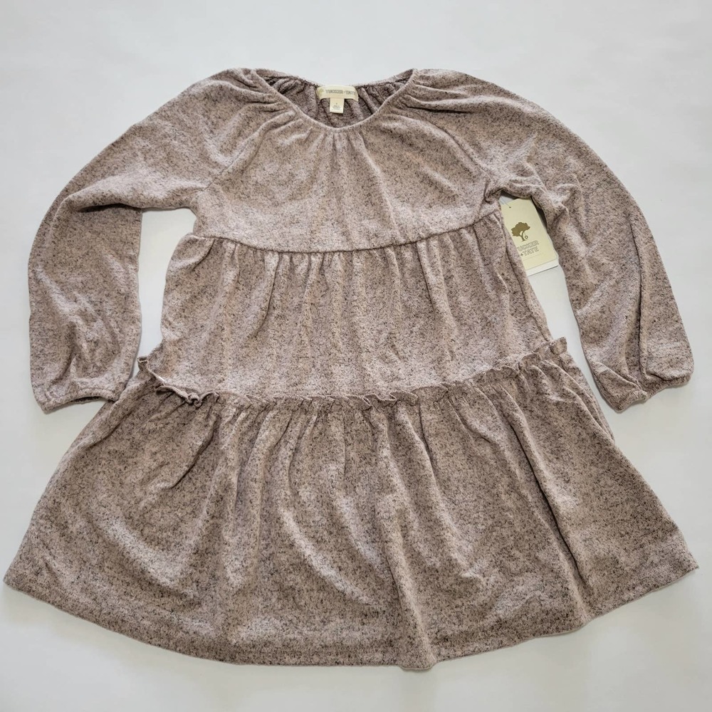 Girl's Tucker + Tate Long Sleeve Tiered Dress, English Pink NWT $35 Girls Size 4 - Picture 2 of 8